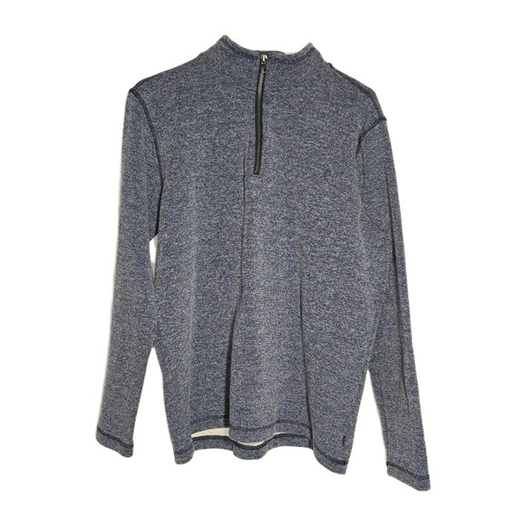 GAP Men's 1/4 Zip Pullover Sweater L Heather Gray Classic Casual EUC 👕 - Picture 3 of 5